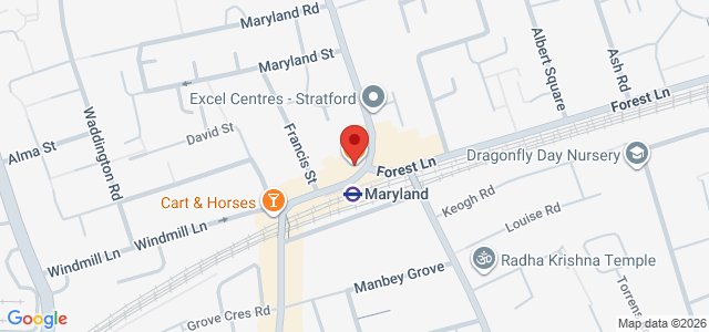 Map showing BBQ Express - Stratford in London